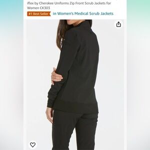 iflex by Cherokee Uniforms Zip Front Scrub Jackets for Women CK303